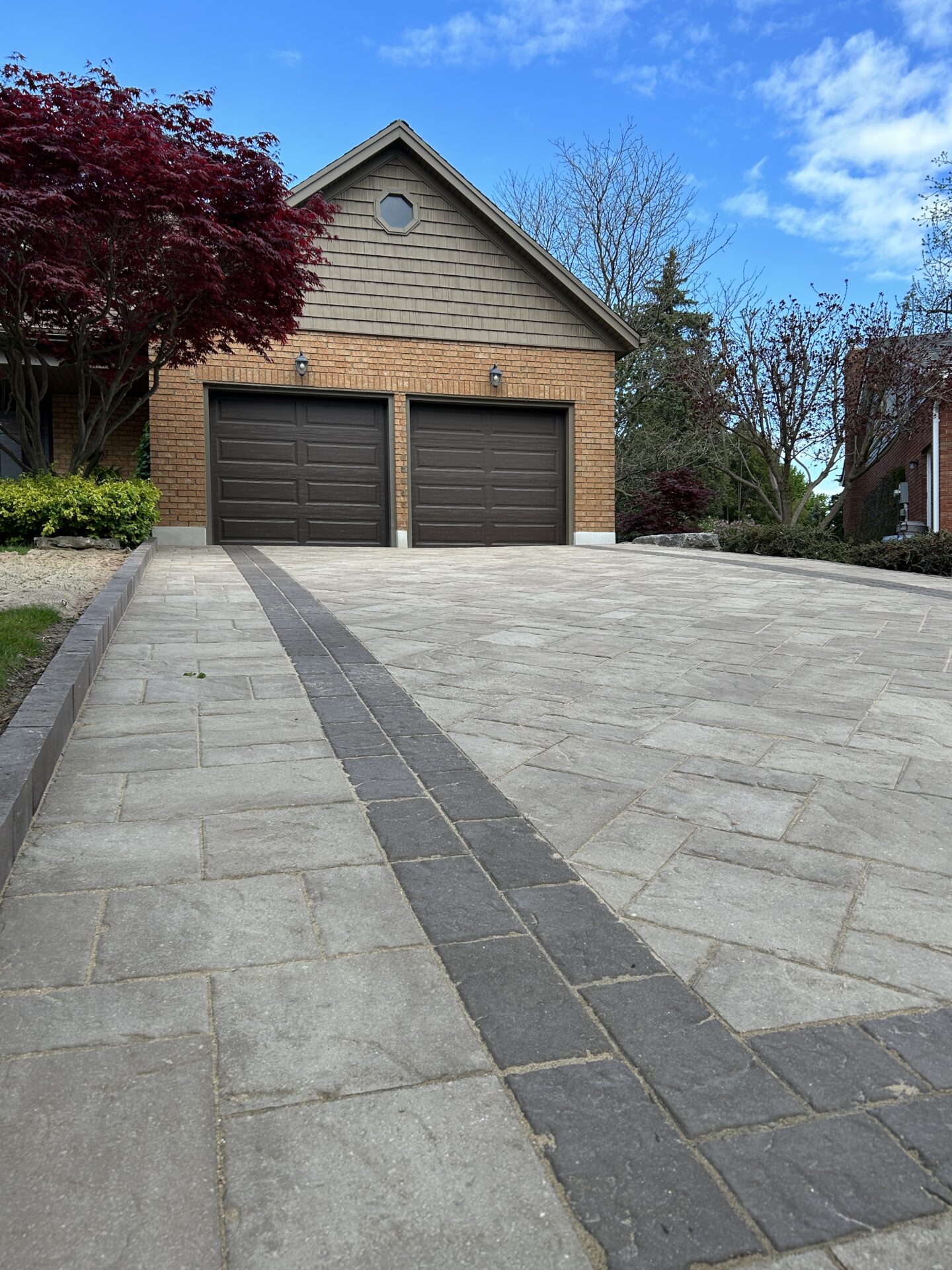 An interlock driveway in a Kitchener home